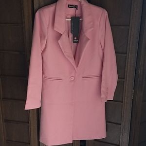 Pink long jacket free scarf to match